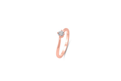 Verlovingsring - solitair - 18kt rood goud met briljant - RF4713 - op maat 55 Verlovingsring - solitair - 18kt rood goud met briljant - RF4713 - op maat 55