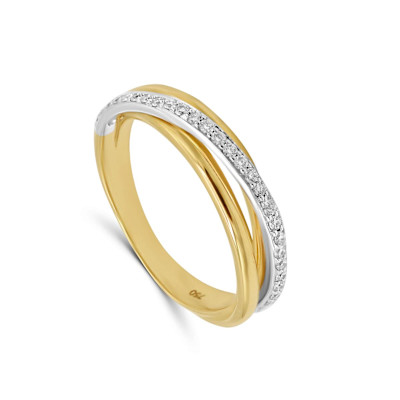 Ring in 18kt wit en geel goud met briljanten - E10R0068B