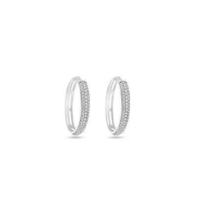 Creolen in 18kt wit goud met zirkonium - B11B11169W Creolen in 18kt wit goud met zirkonium - B11B11169W