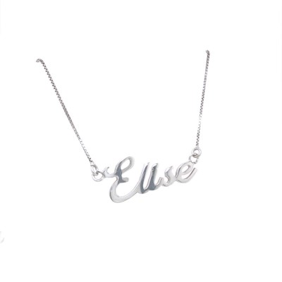 Naamketting zilver met venetiaanse ketting - 002 Naamketting zilver met venetiaanse ketting - 002