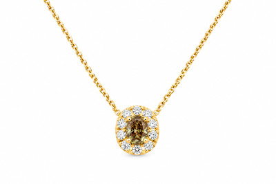 Giorgio Visconti - Halsketting in 18kt geel goud met hanger met gekleurde diamant - GG40319L
