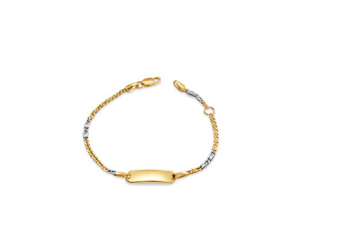 Babynaamplaat 18kt goud bi-color Babynaamplaat 18kt goud bi-color