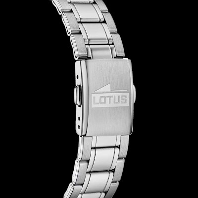 Lotus - Kinderhorloge met metalen band en blauwe lunette - 18580/7