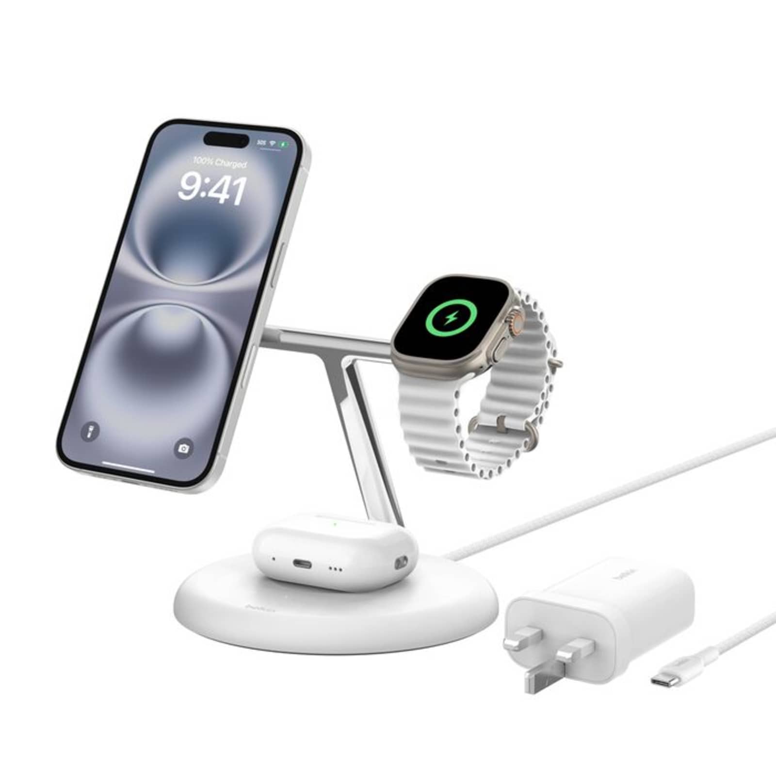 BoostCharge Pro 3-in-1 Magnetic Wireless Charging Stand with Qi2 15W