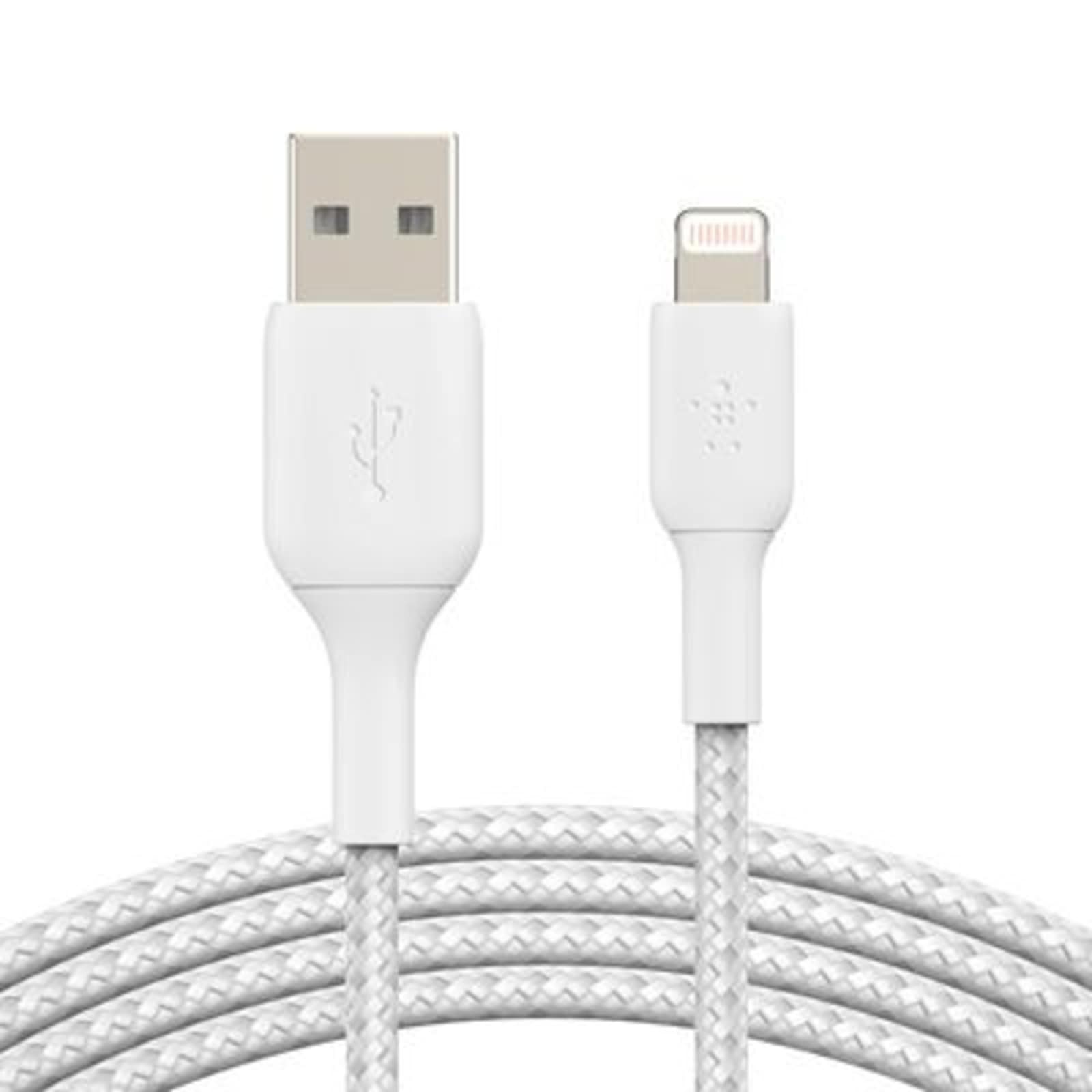 BoostCharge Braided Lightning to USB-A Cable 3m White