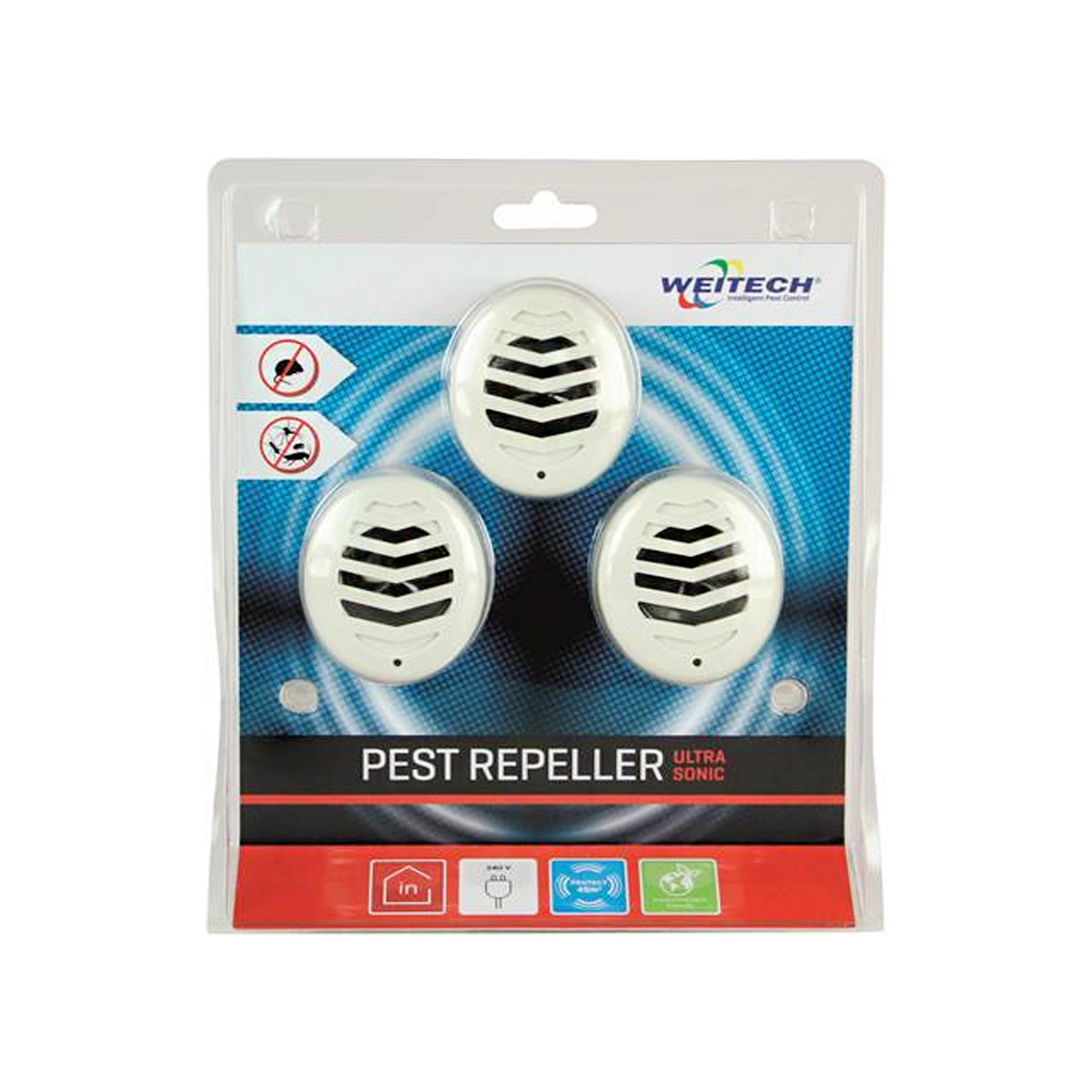 Weitech Pest Repeller Ultrasonic 45m3 3 Stuks