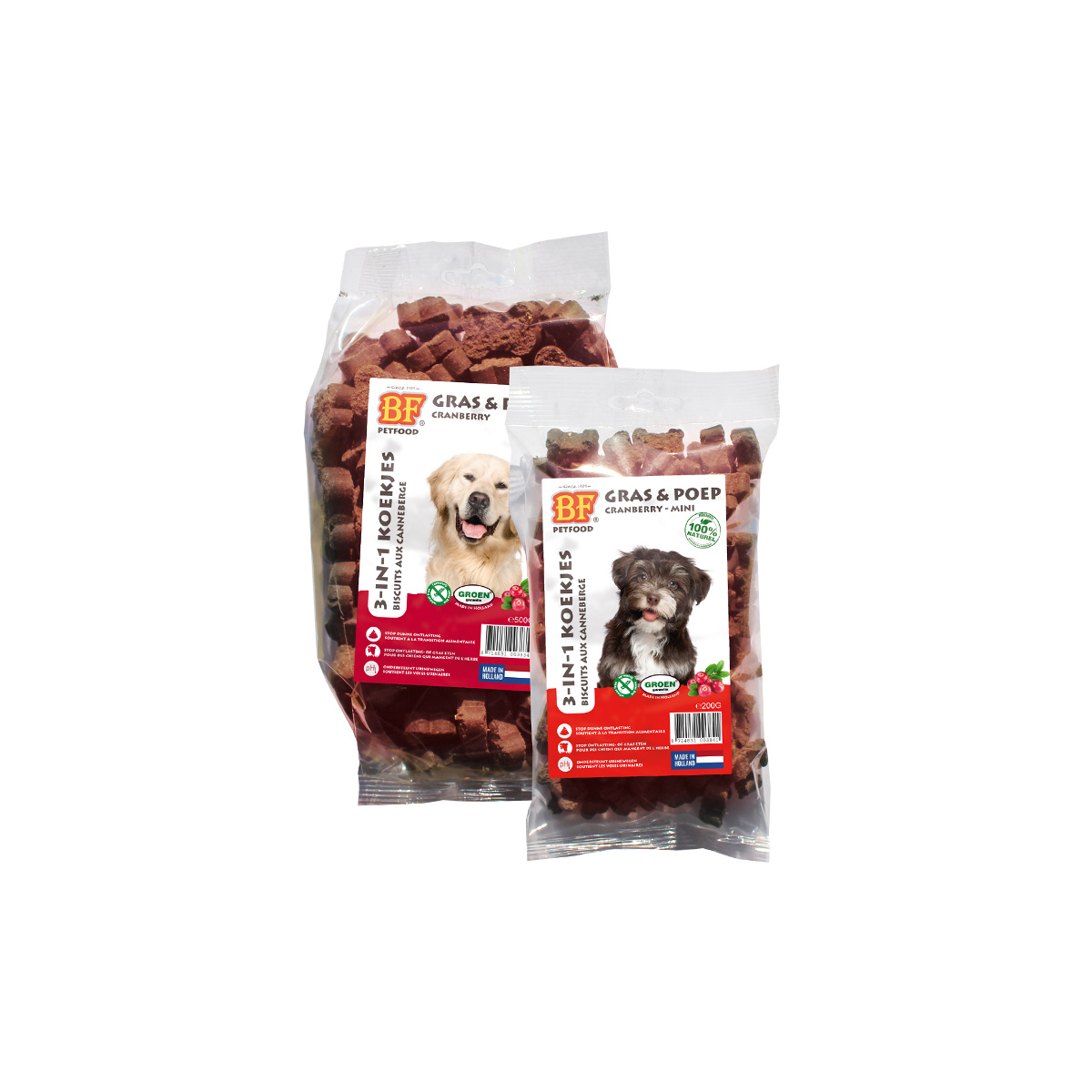 Biofood Hondensnacks 3 in 1 Koekjes Cranberry 500g