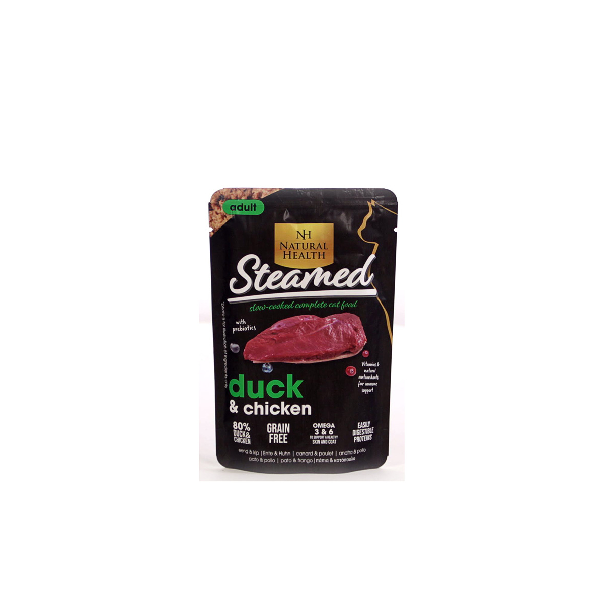 Natural Health Pouch Kat Gestoomd Duck