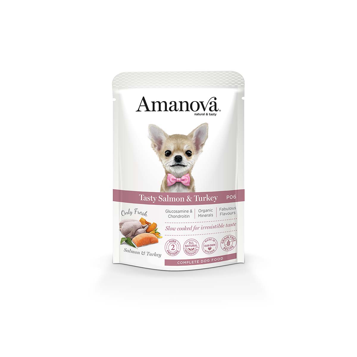 Amanova Pouch Hond Tasty Salmon & Turkey 100g