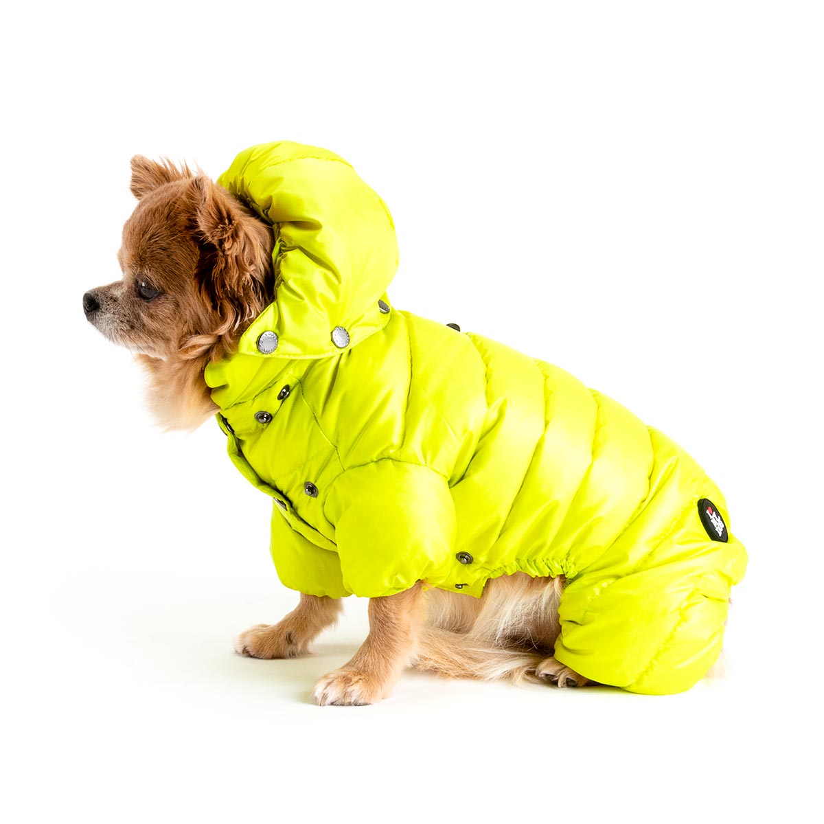 I Love My Dog Hondenjumpsuit Puffer Lime