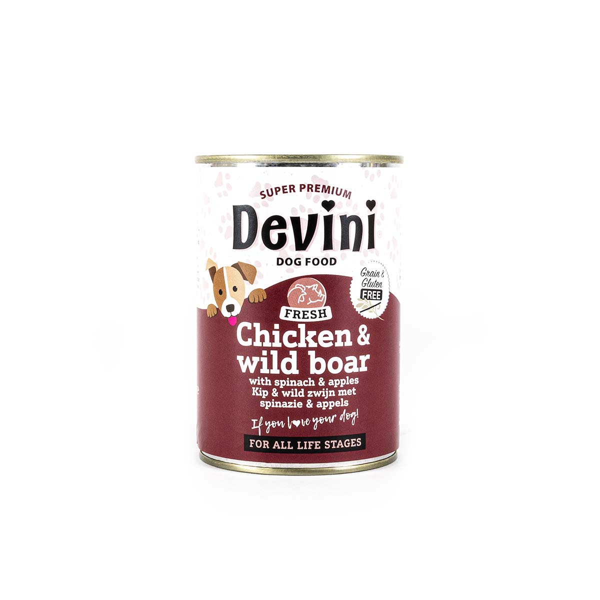 Devini Blikvoeding Hond Chicken & Wild Boar