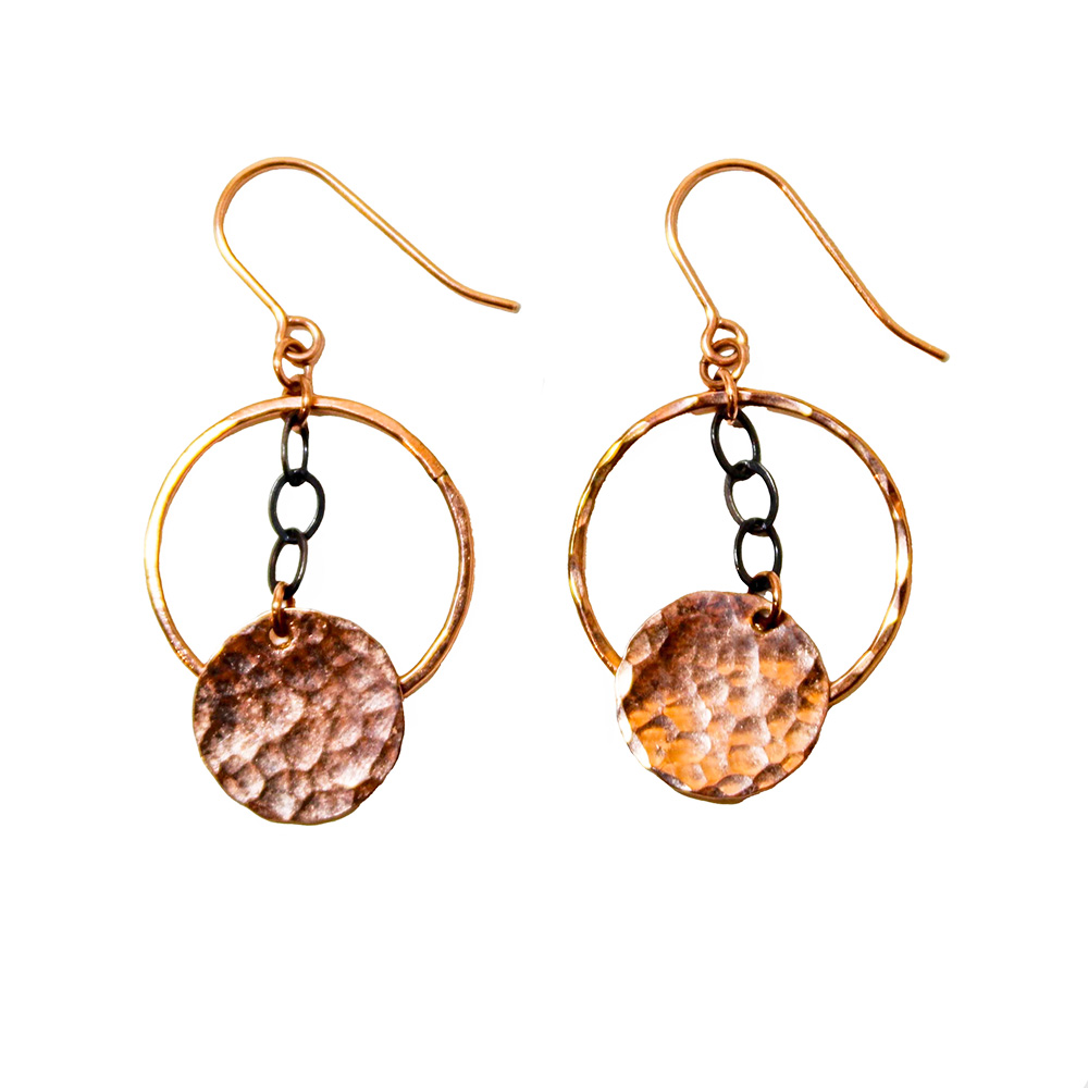 GOLD-FILLED &amp; OXIDIZE SILVER EARRINGS