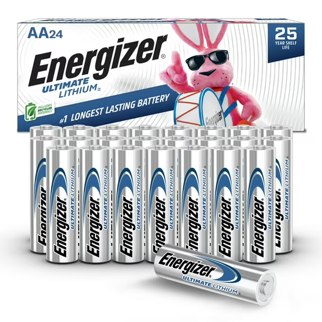 Energizer AA Batteries Lithium 24 Count /Ea.