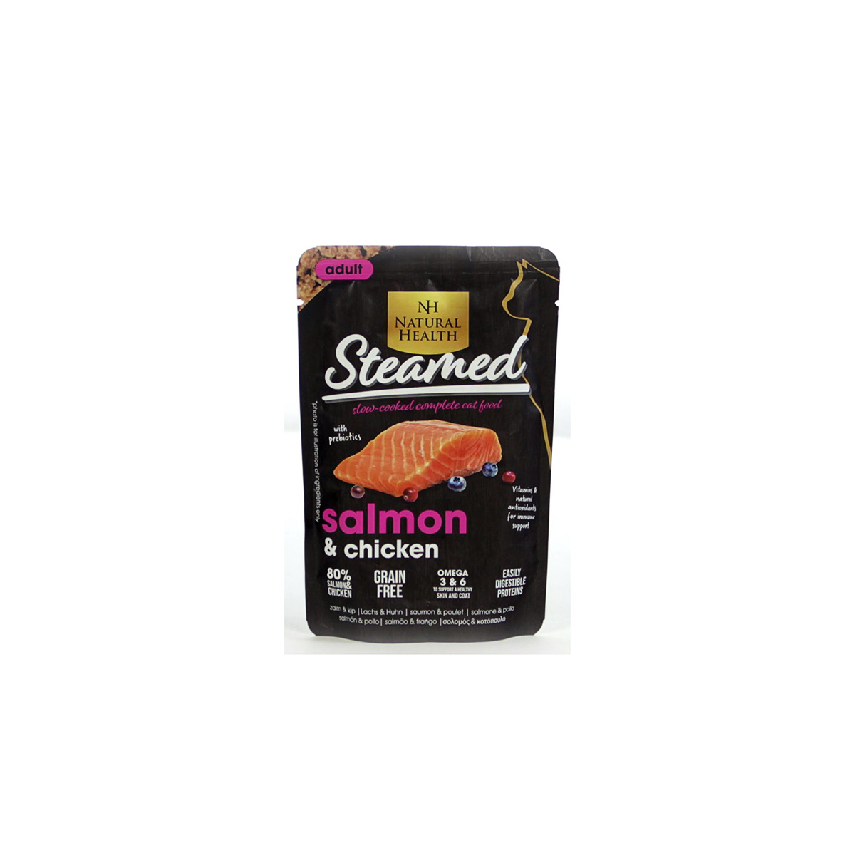 Natural Health Pouch Kat Gestoomd Salmon