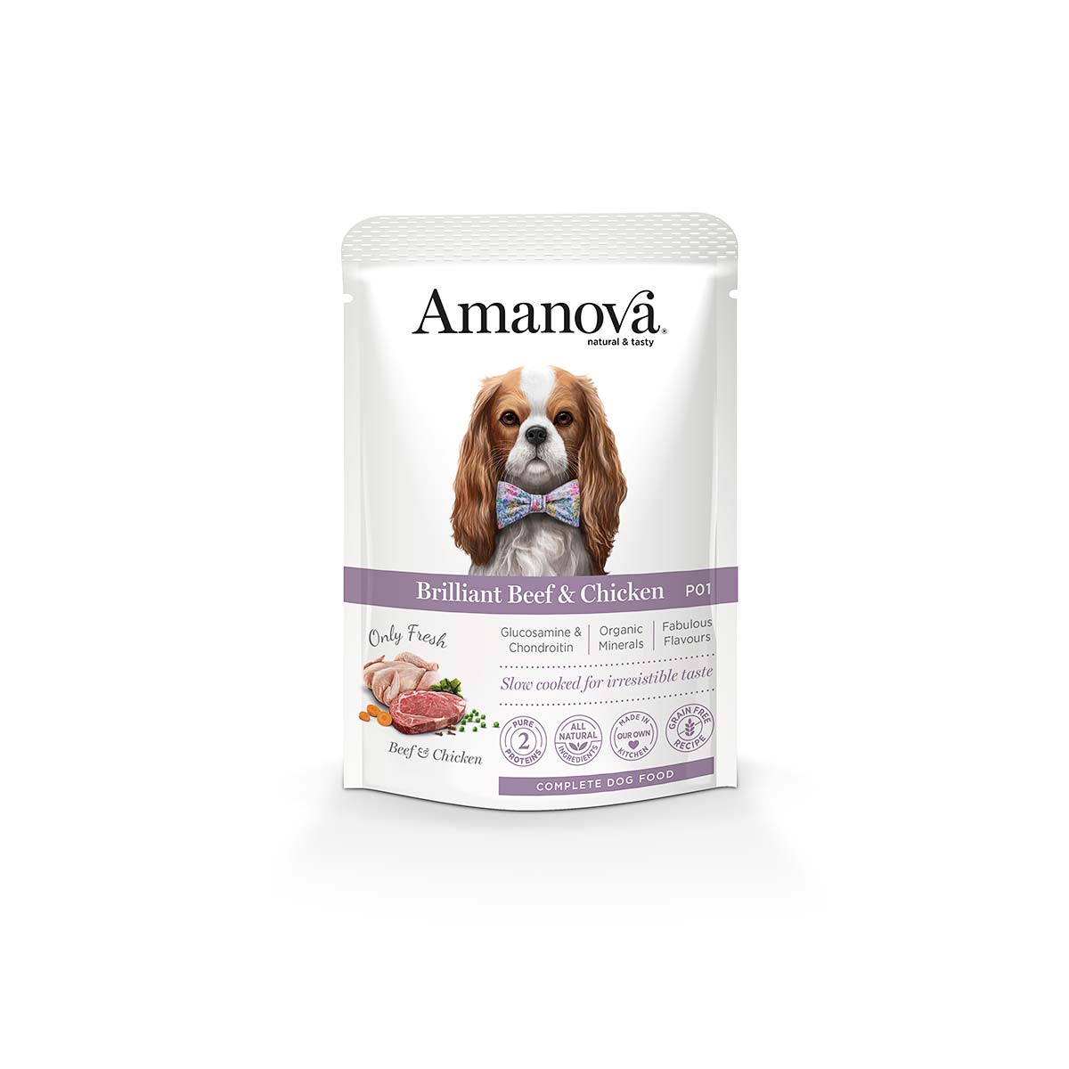 Amanova Pouch Hond Brilliant Beef & Chicken 100g