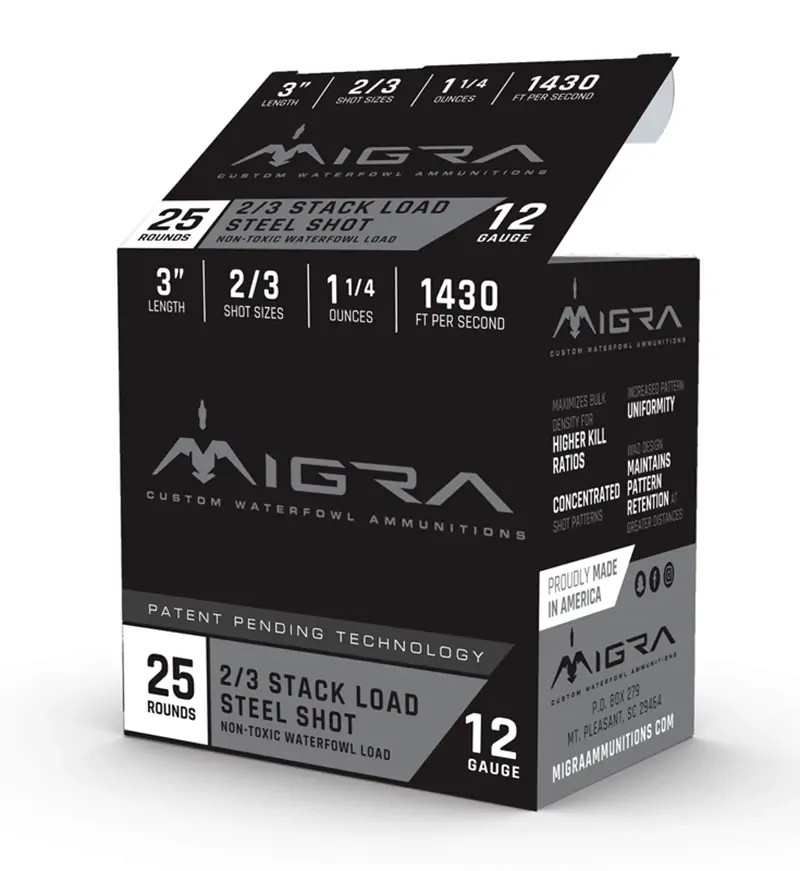 MIGRA WATERFOWL STEEL SHOTSHEL 12GA 3in 2-3 1.25oz \