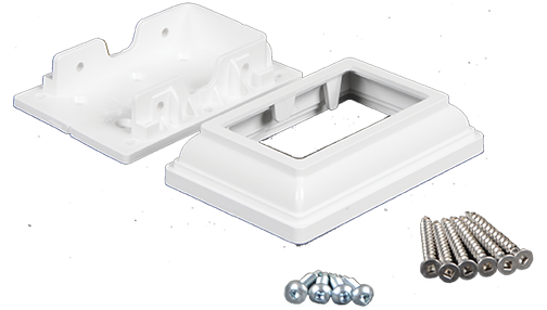 White Vinyl Fence Bracket Kit (2-Pack)