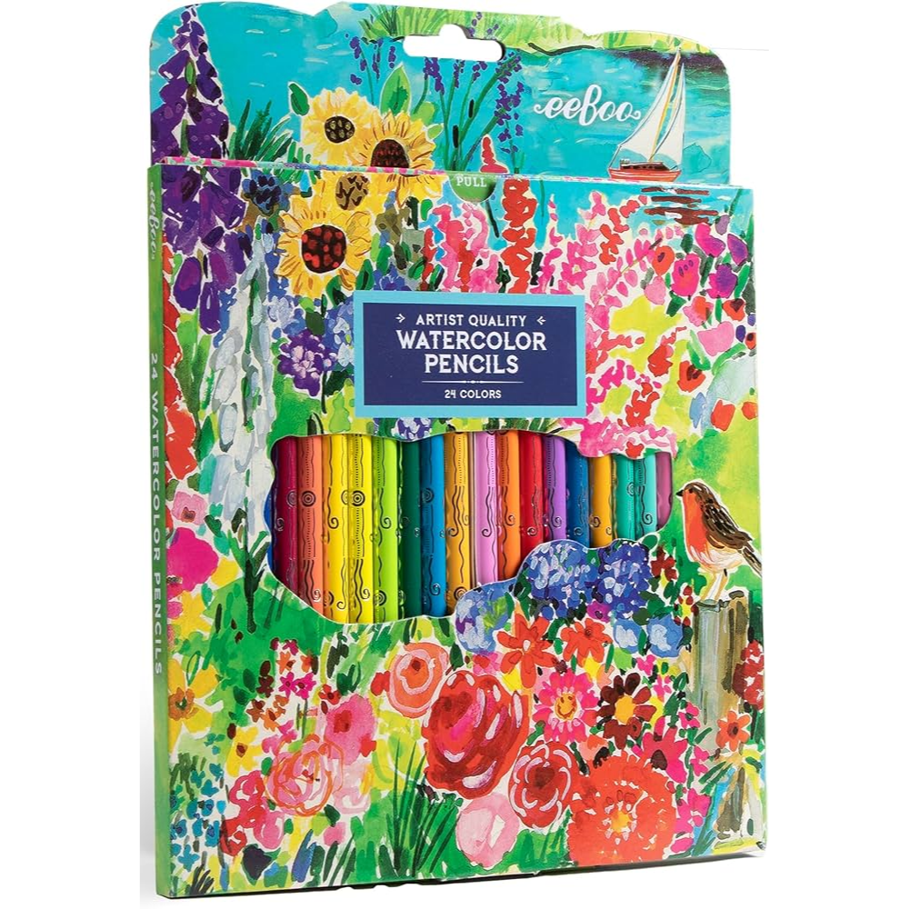 Seaside Garden 24 Watercolor Pencils (eeBoo)