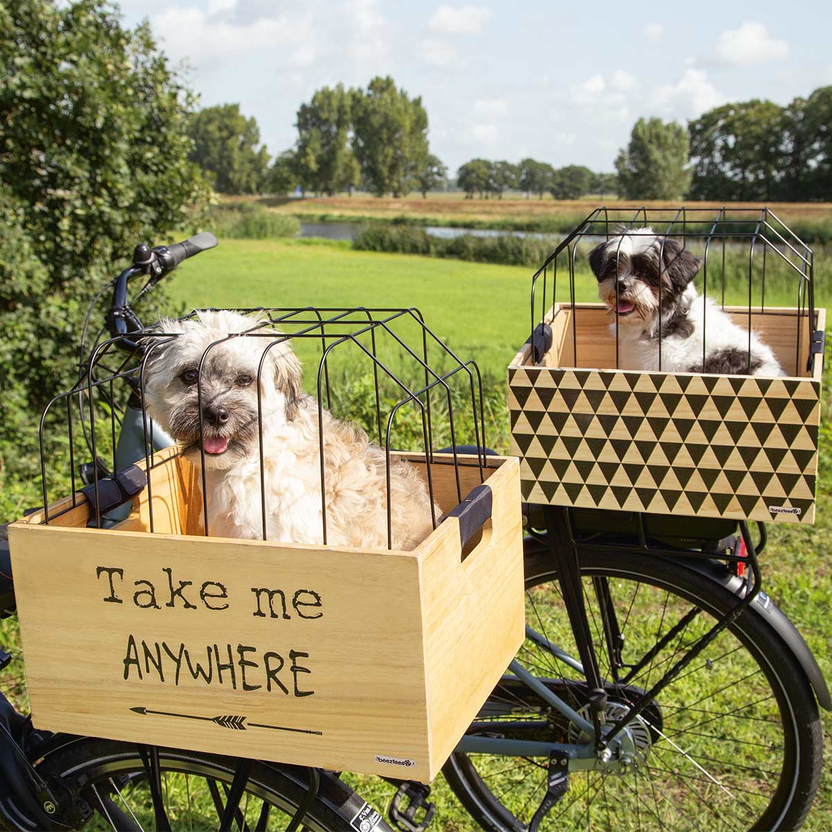 Beeztees Fietsmand Bagagedrager Hout Journey