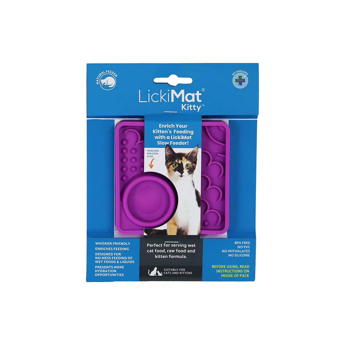 Lickimat Katten Likmat Paars 10cm
