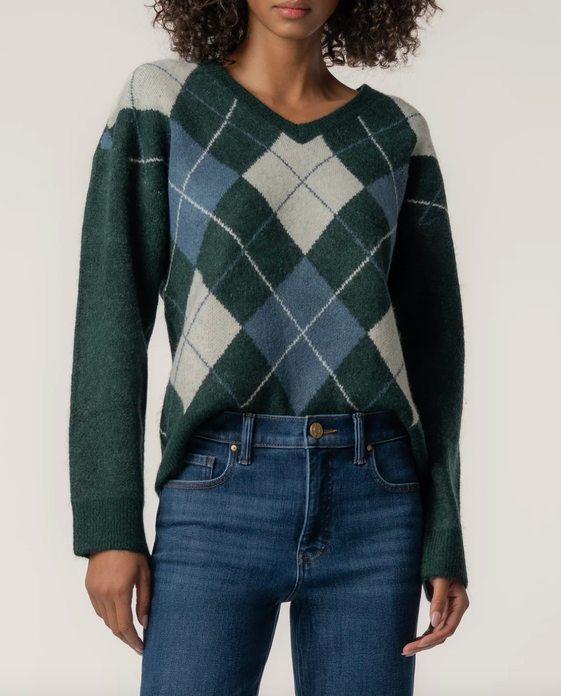 Teal Kimberly Argyle Sweater