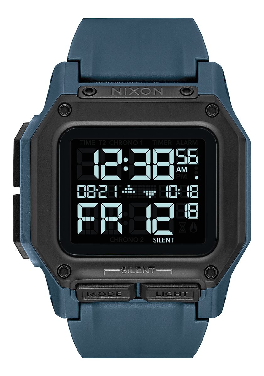 Nixon Regulus Digital Watch Surplus Carbon LCD Display 100m Water 