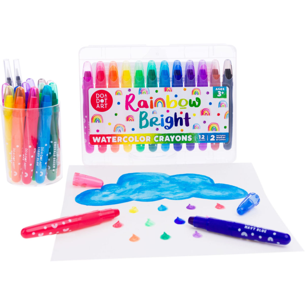 Rainbow Bright Watercolor Crayons - 12 colors