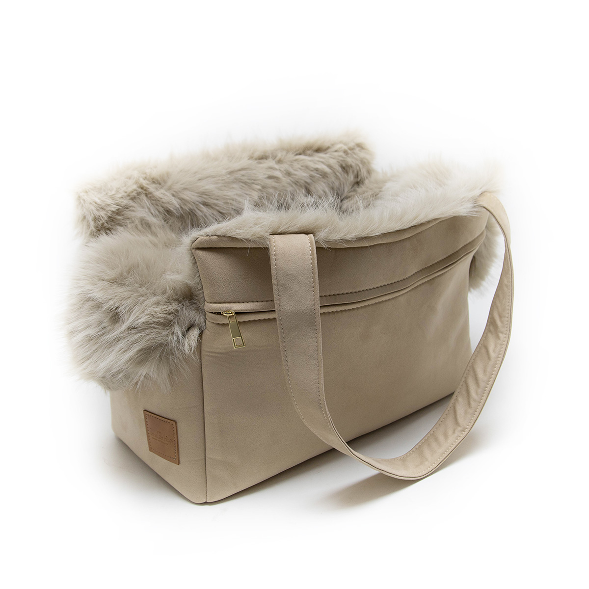 Bau Baru Hondentas Sissi Suede Sand Champagne