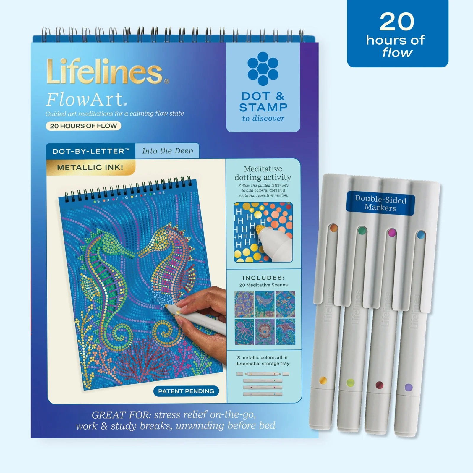 Lifelines FlowArt Dot-By-Letter Metallic Ink - Into the Deep