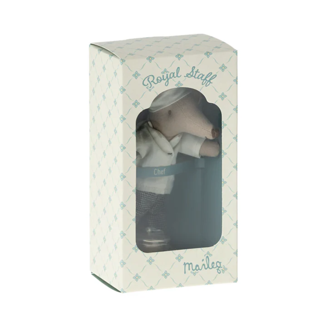 Maileg Chef Mouse with Soup Pot and Spoon Plush Toy