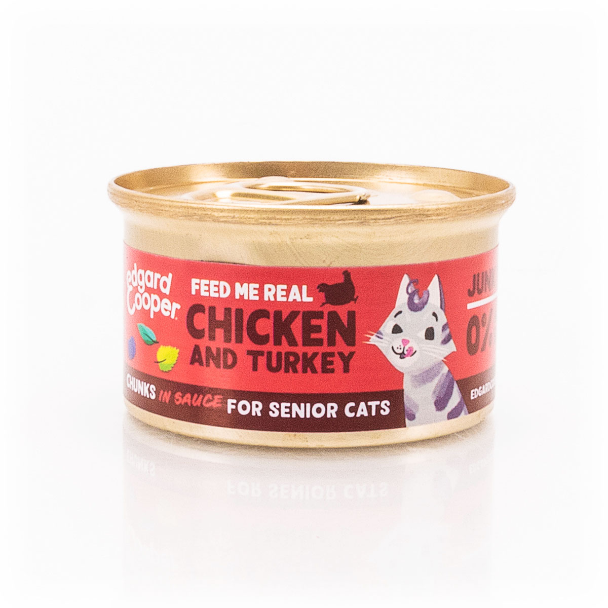 Edgard & Cooper Blikvoeding Kat Chicken & Turkey Chunks Senior