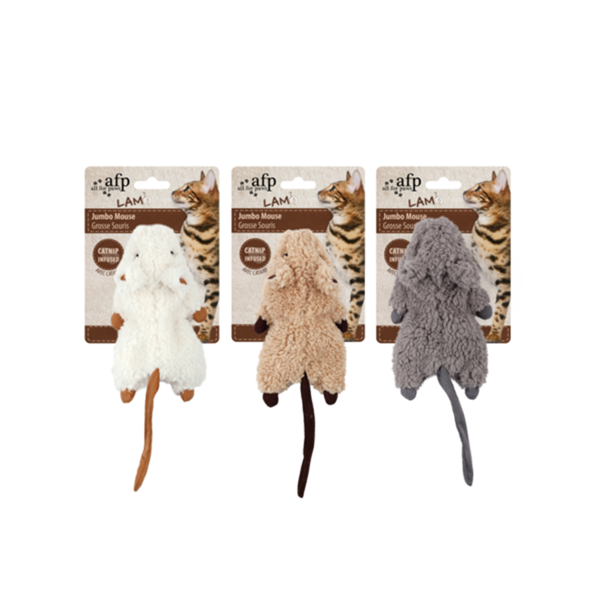 AFP Kattenspeelgoed Lambswool Jumbo Mouse