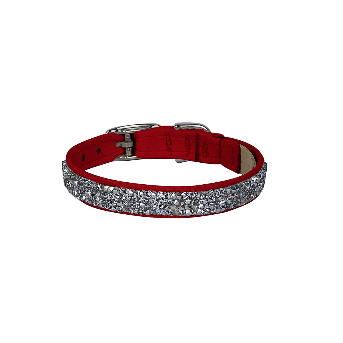 Susan Lanci Kattenhalsband Crystal Rocks Burgundy