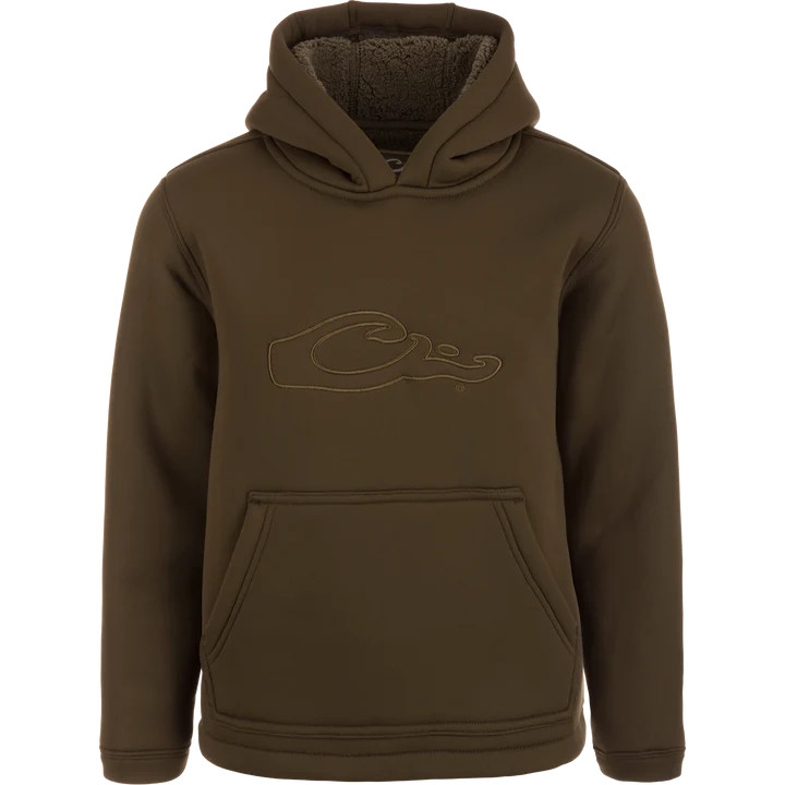 Drake LST Youth Silencer Hoodie Green Timber, Size: Small