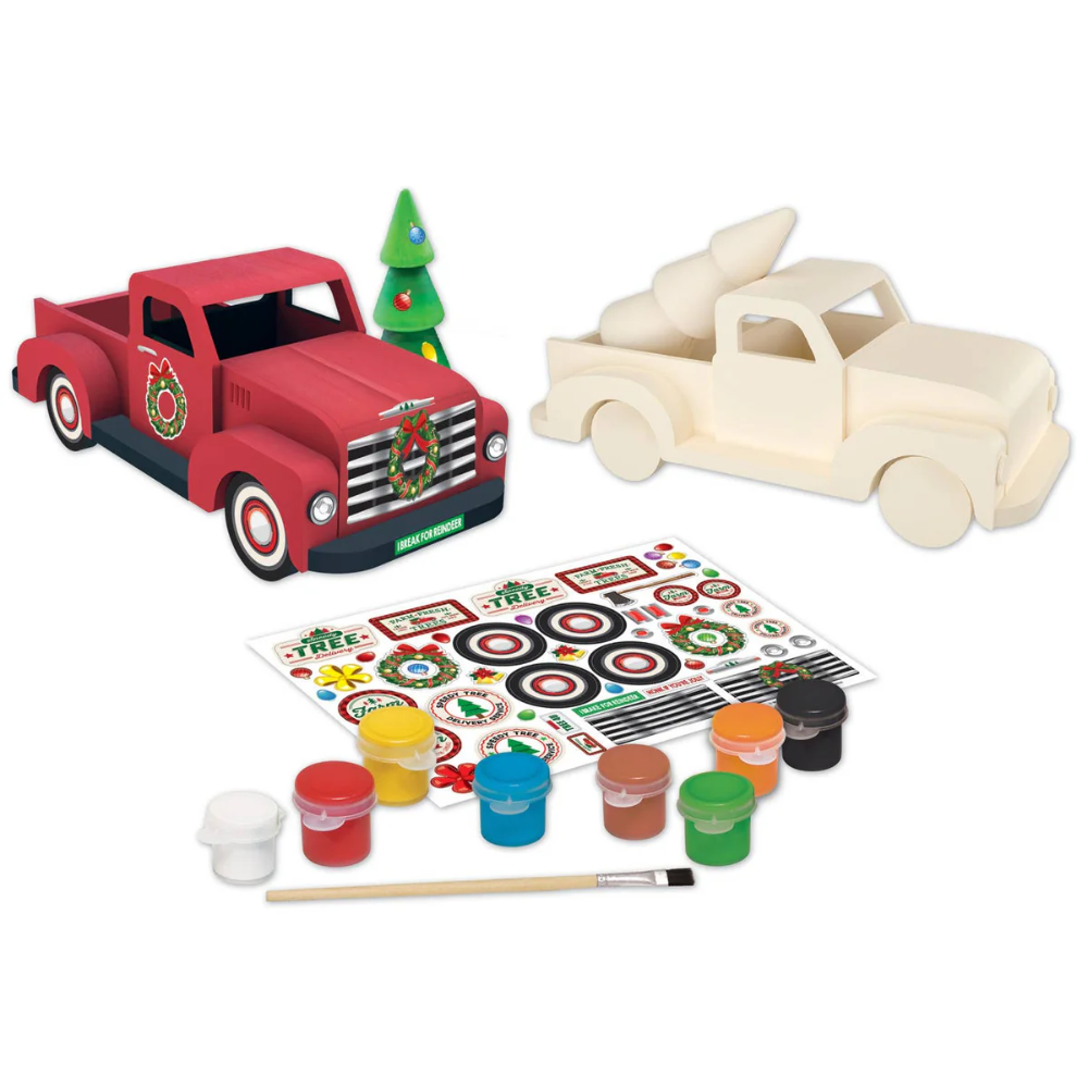 Holiday Wood Paint Kit - Truck w/Tree