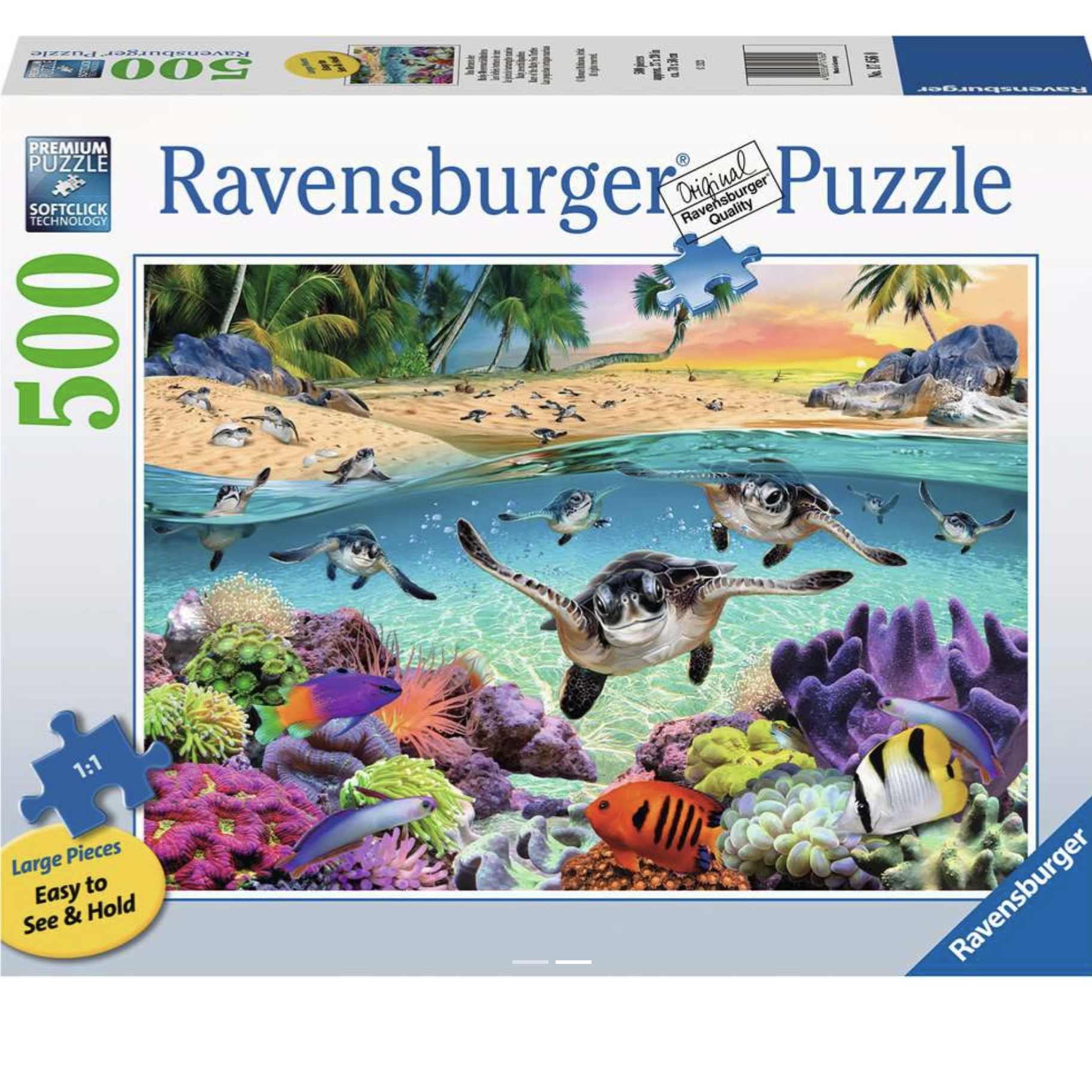 Ravensburger Race Of The Baby Sea Turtle Large Format 500 Piece Puzzle
