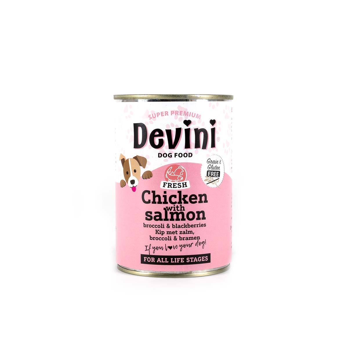 Devini Blikvoeding Hond Chicken & Salmon