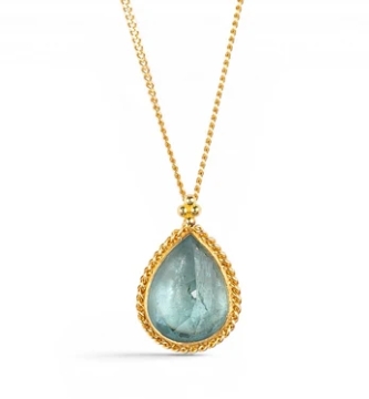 Necklace- OAK Aquamarine 4.3ct, 18k, 16-18"