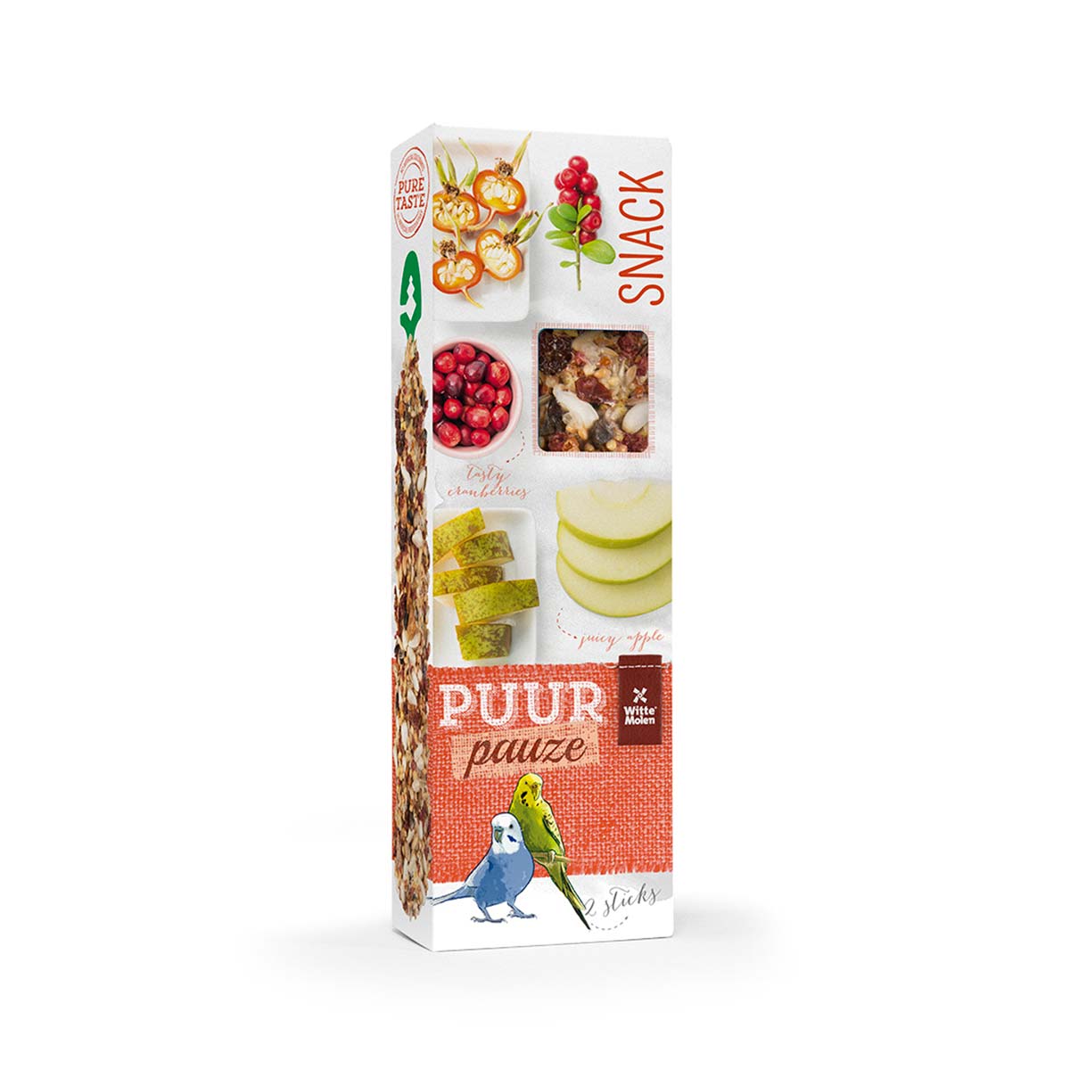 Puur Pauze Vogelstick Appel & Rozenbottel Parkiet