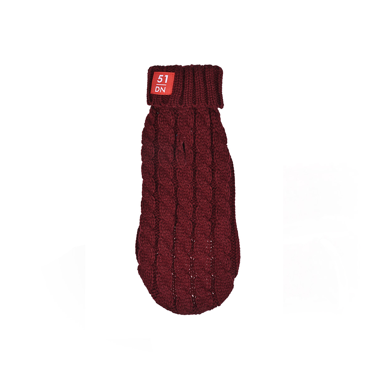 51DN Hondensweater Cosy Cable Burgundy