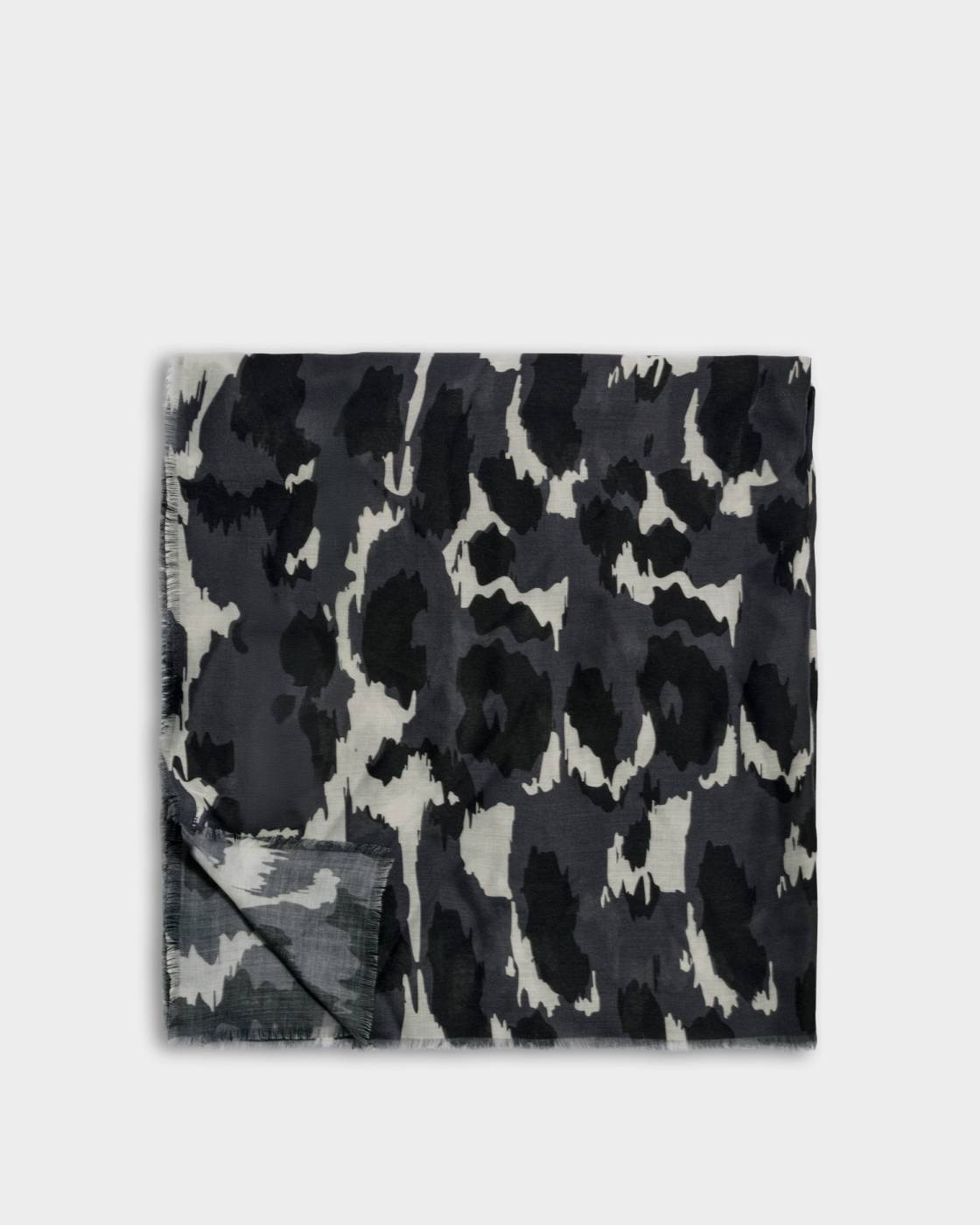 Printed Scarf Brush Stroke Leopard