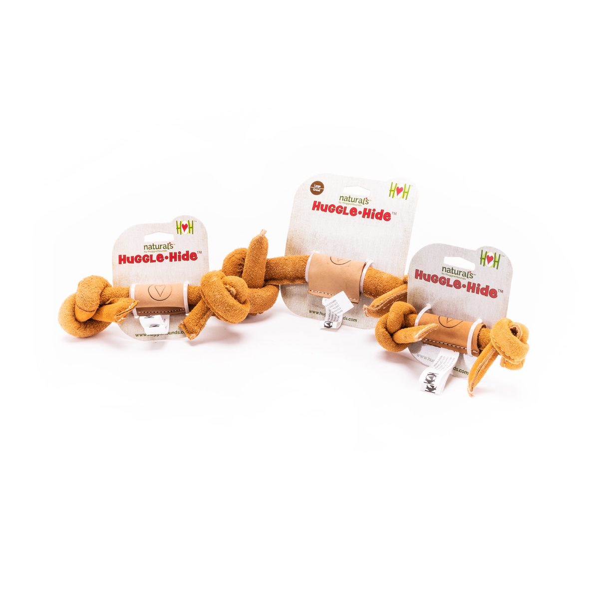 Huggle Hounds Hondenspeelgoed Natureal Leather Knotted Bone