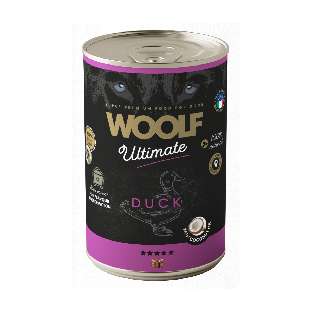 Woolf Blikvoeding Hond Duck with Coconut Oil