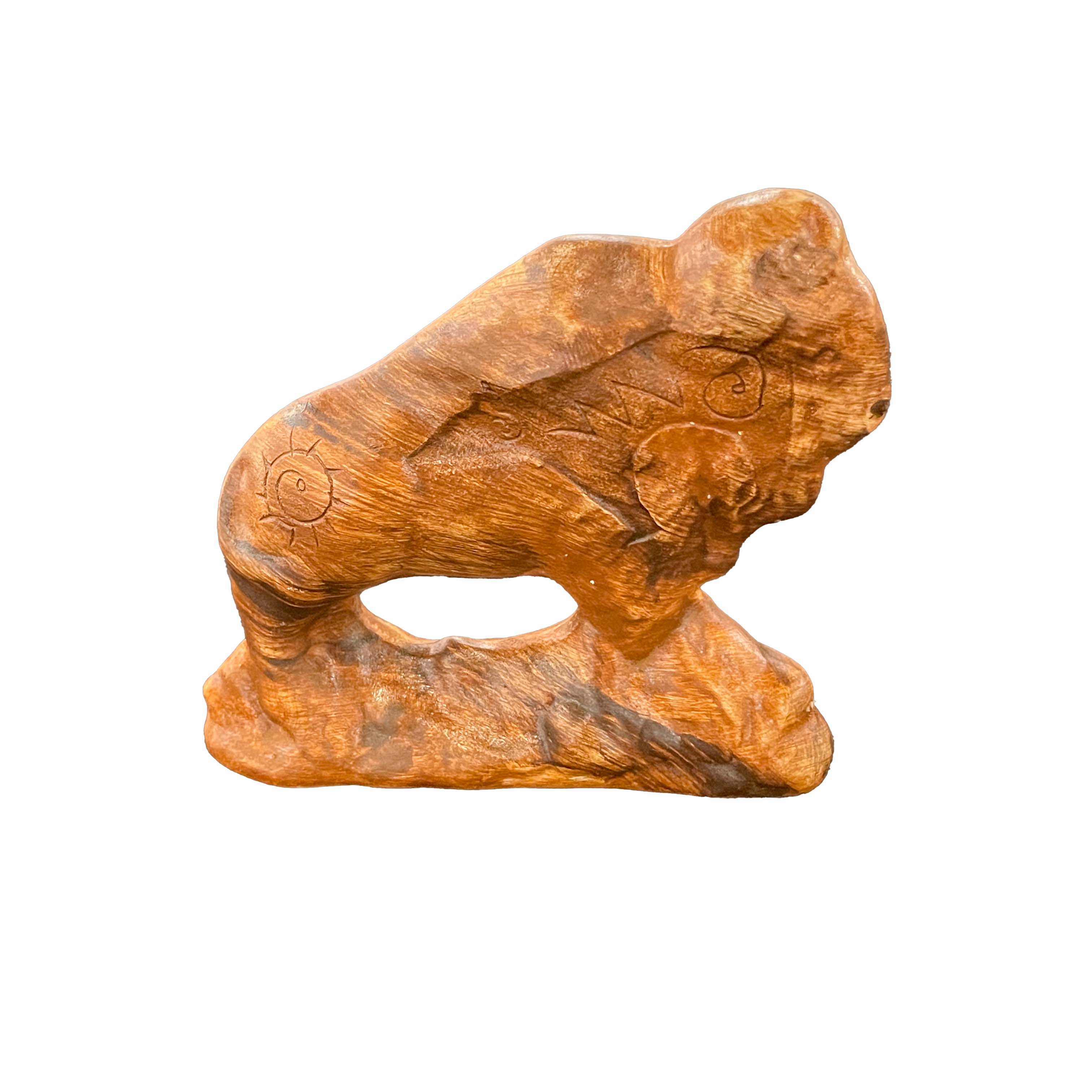 "MINI BUFFALO" Petroglyph Pottery 3.5x4