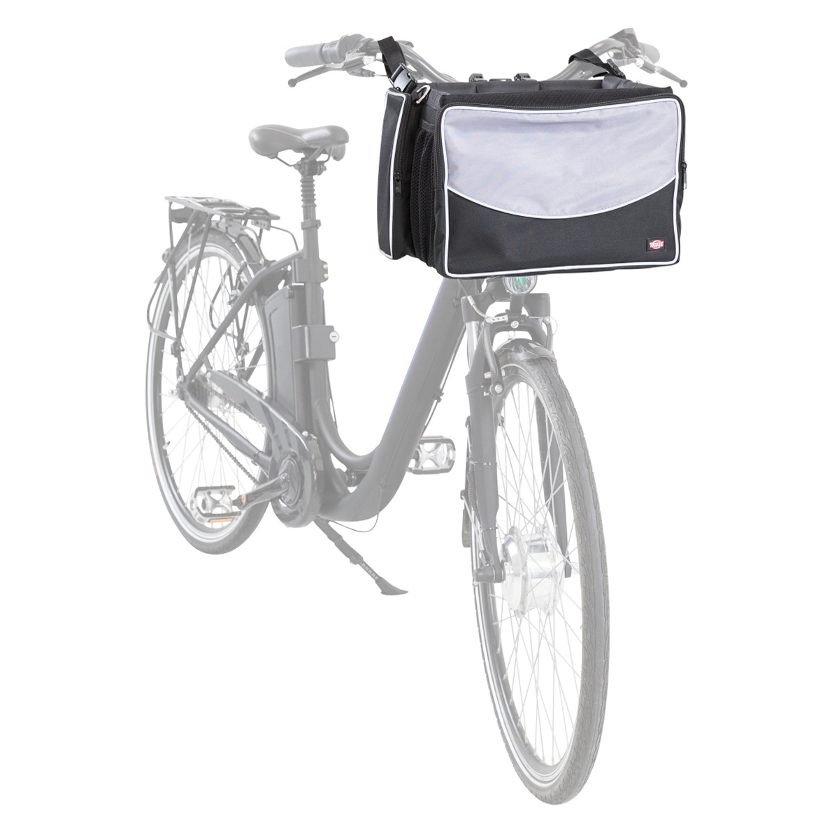 Trixie Fietsmand Stuur Zwart & Grijs