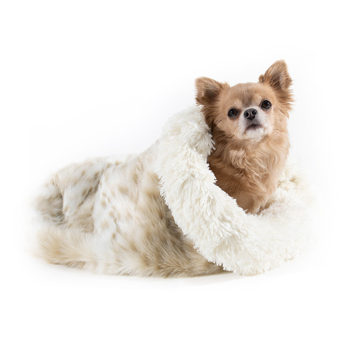 Susan Lanci Cuddle Cup Arctic Fox With Cream Shag