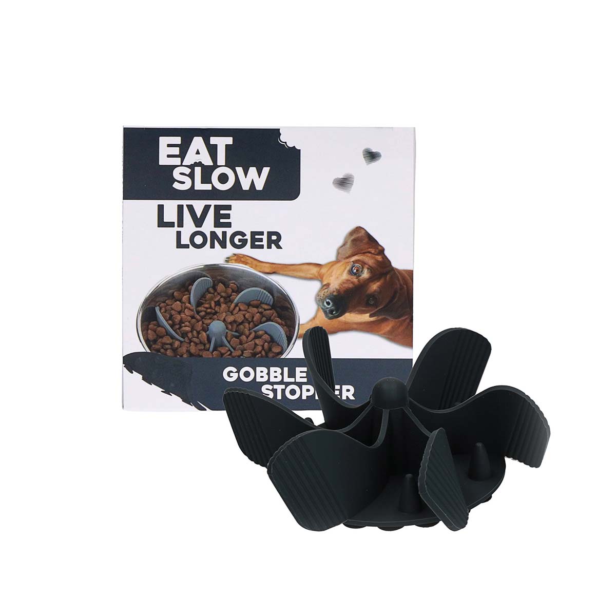 Eat Slow Live Longer Intelligentiespel Gobble Stopper Grijs
