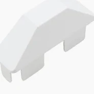 White Vinyl Cap 7/8" x 3" Dog Ear