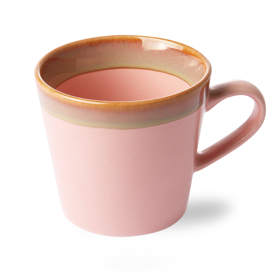 HK Living Ceramic 70's Cappuccino Mug Pink detail