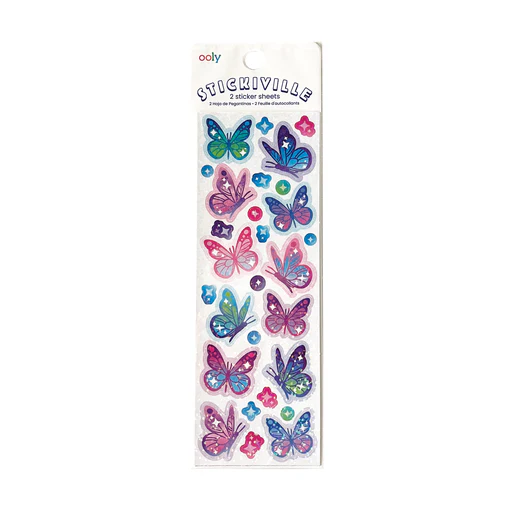 Stickiville Skinny - Glittery Butterflies (Holographic Glitter)
